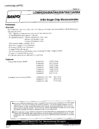 Datasheet LC866408A manufacturer Sanyo